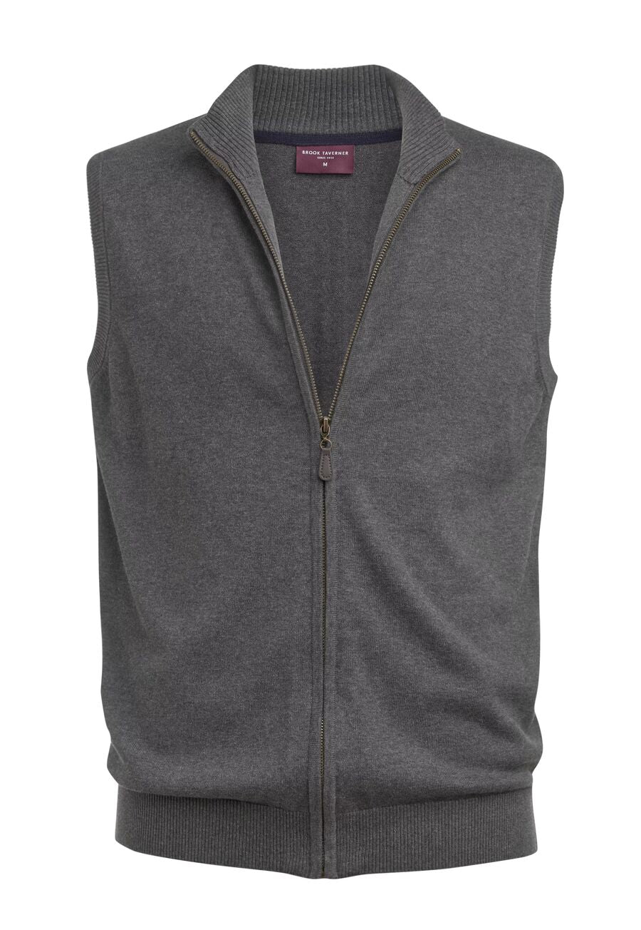 Lincoln Knitted Zip Gilet Grey