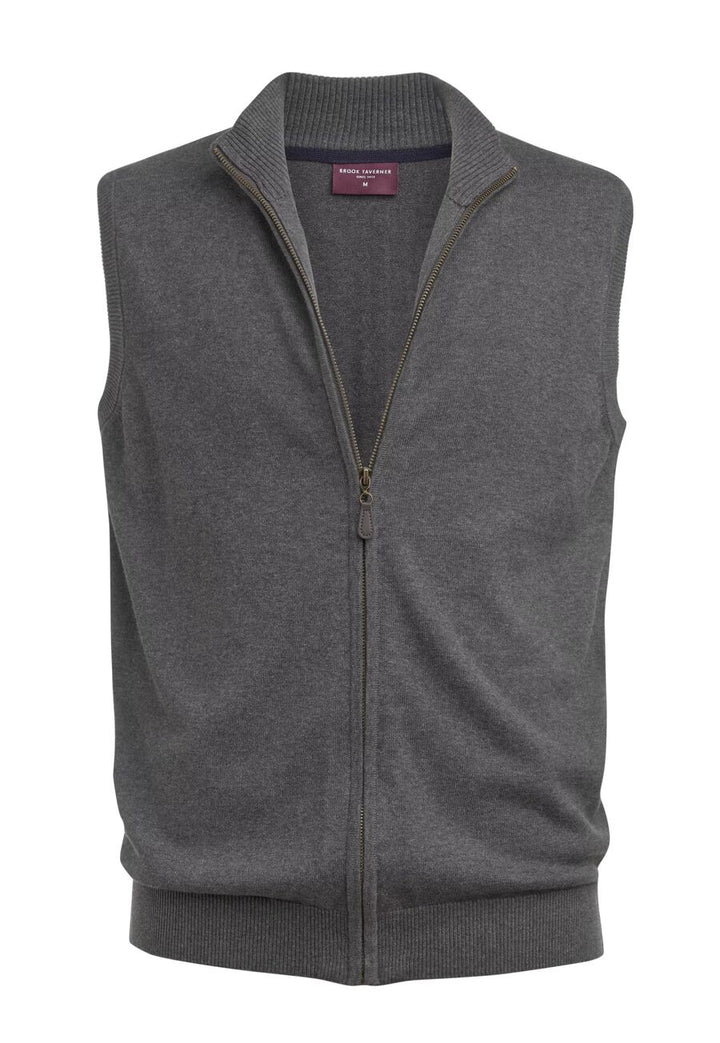 Lincoln Knitted Zip Gilet Grey