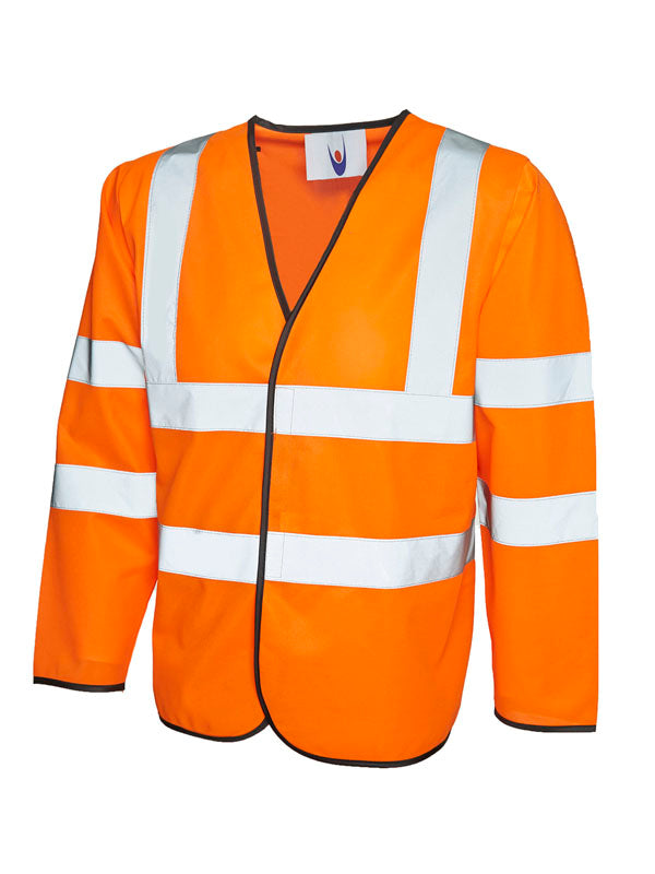 Long Sleeve Safety Waist Coat Orange