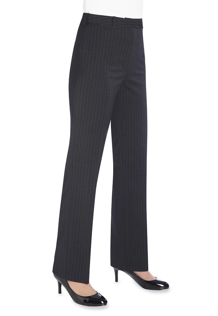 Varese Straight Leg Trouser (Charcoal Pinstripe)