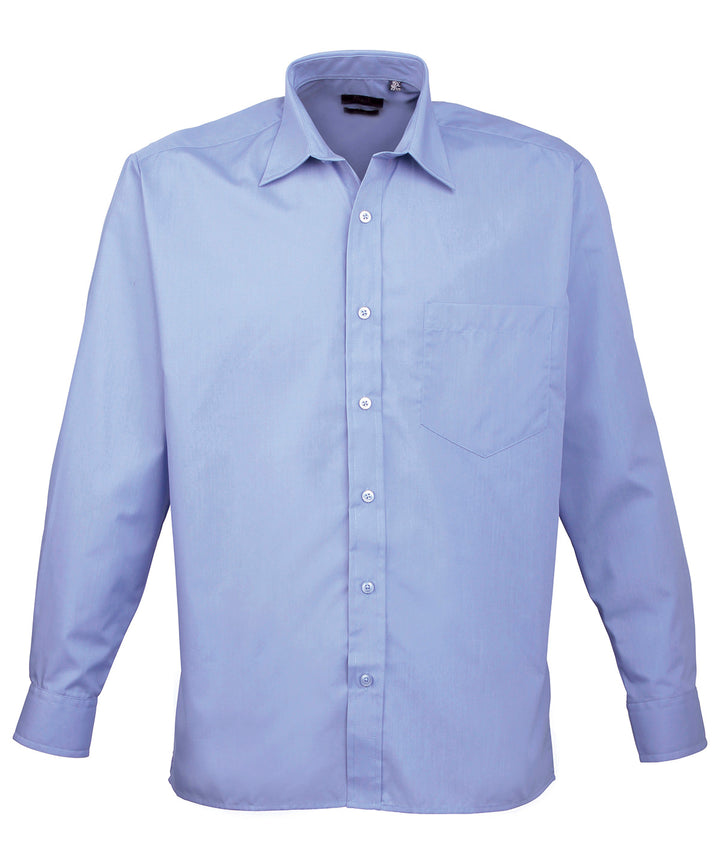 Long sleeve poplin shirt (Blue)