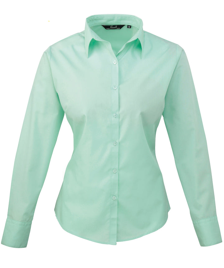 Women's poplin long sleeve blouse (Green)