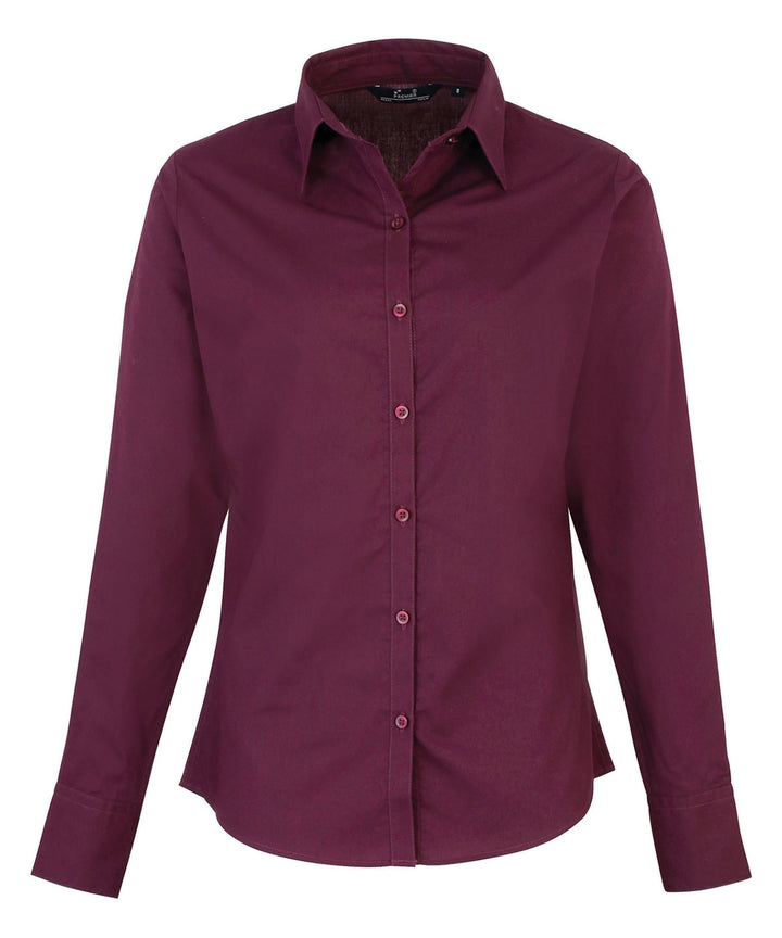 Women's poplin long sleeve blouse (Magenta)