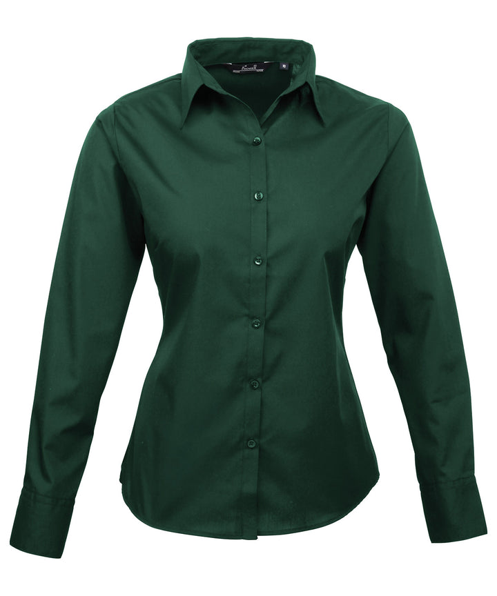 Women's poplin long sleeve blouse (Green)