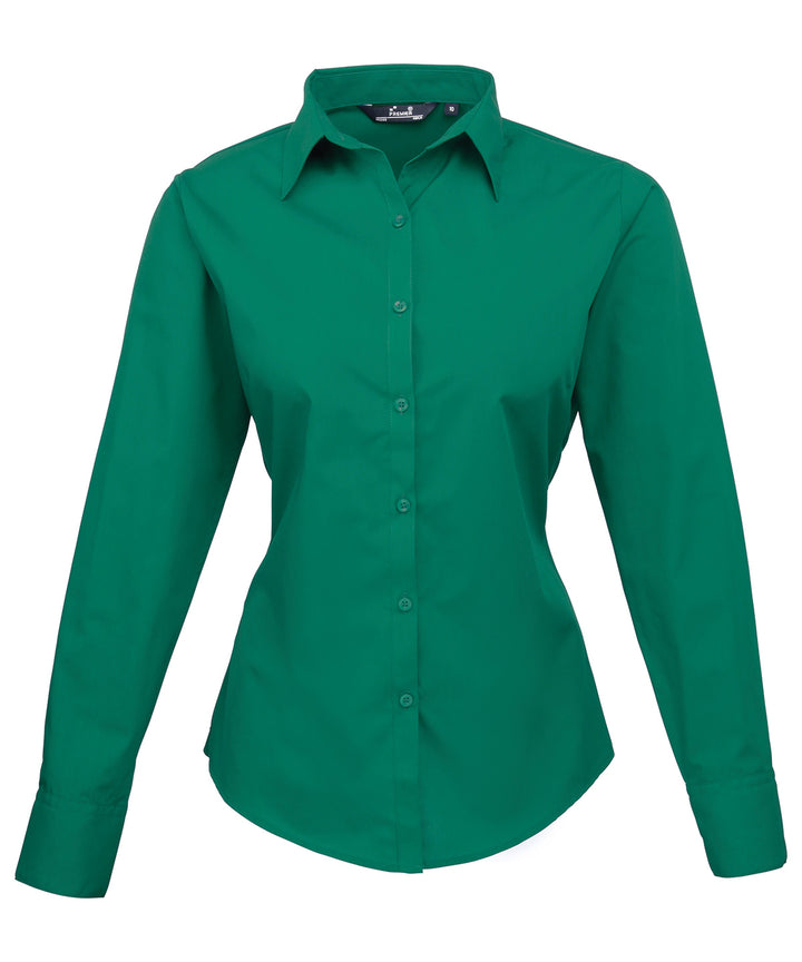 Women's poplin long sleeve blouse (Green)