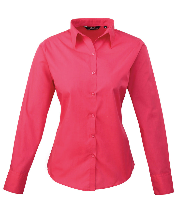 Women's poplin long sleeve blouse (Magenta)