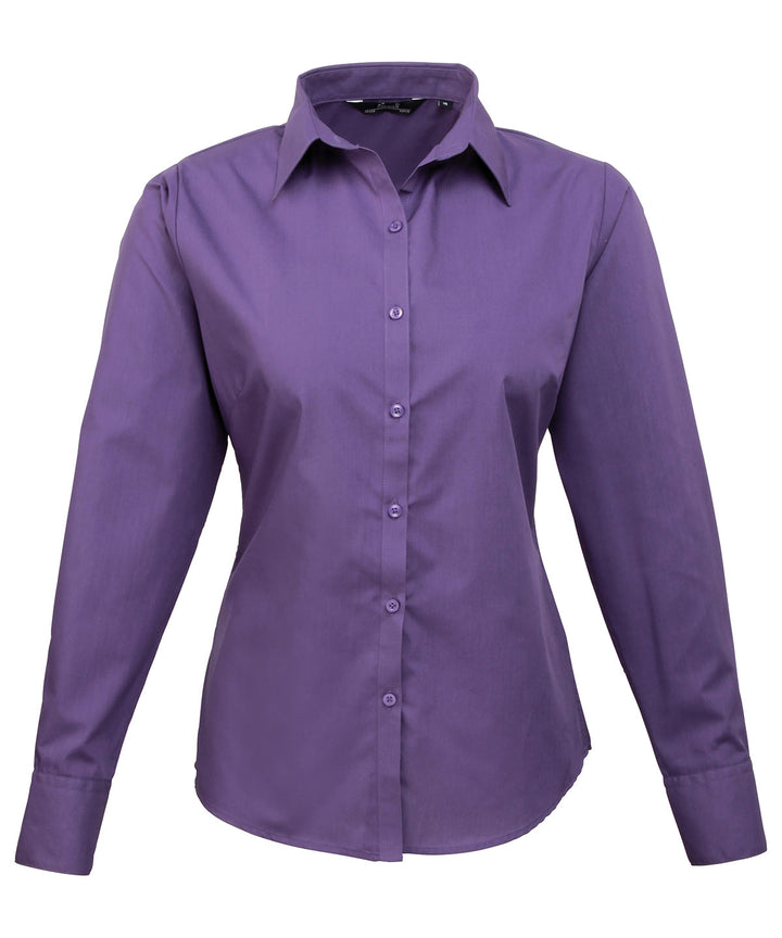 Women's poplin long sleeve blouse (Magenta)