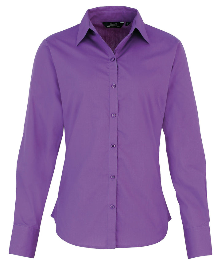 Women's poplin long sleeve blouse (Magenta)