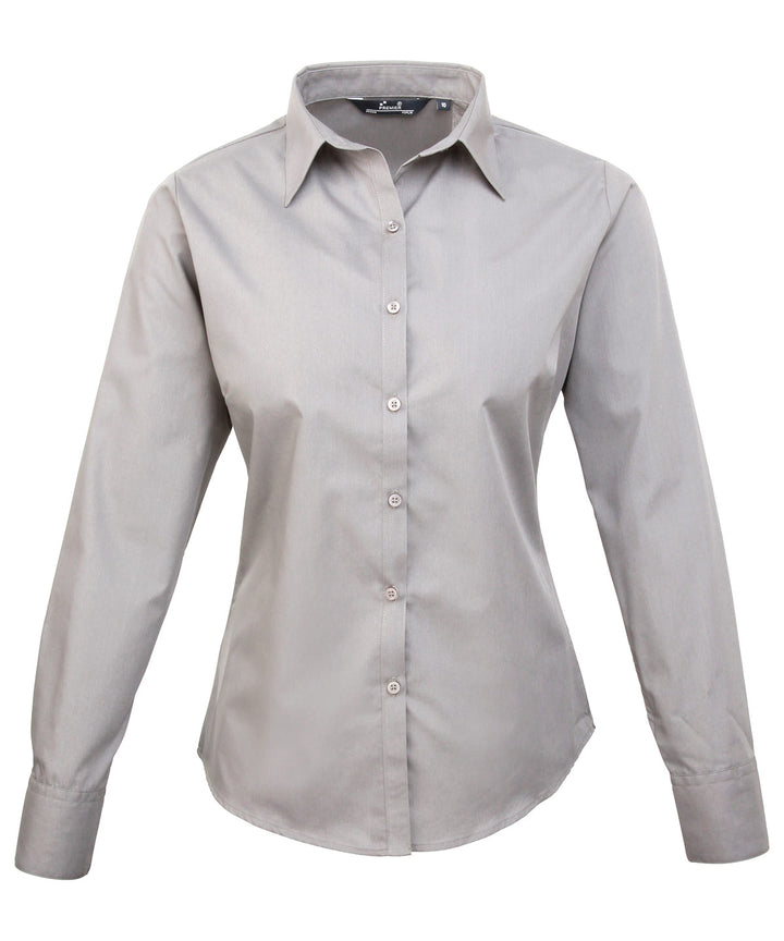 Women's poplin long sleeve blouse (Grey)