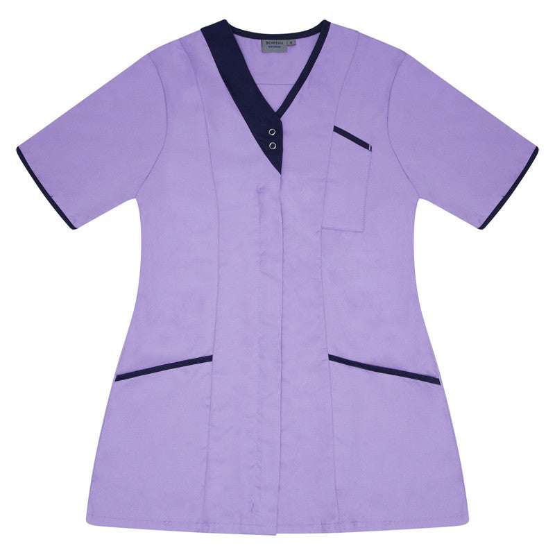 Asymmetric Tunic - Lilac with Navy Trim