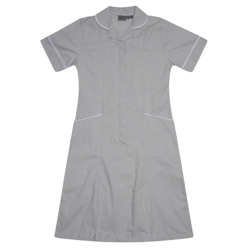 Ladies Dress - Grey/White Stripe/White Trim (Regular)