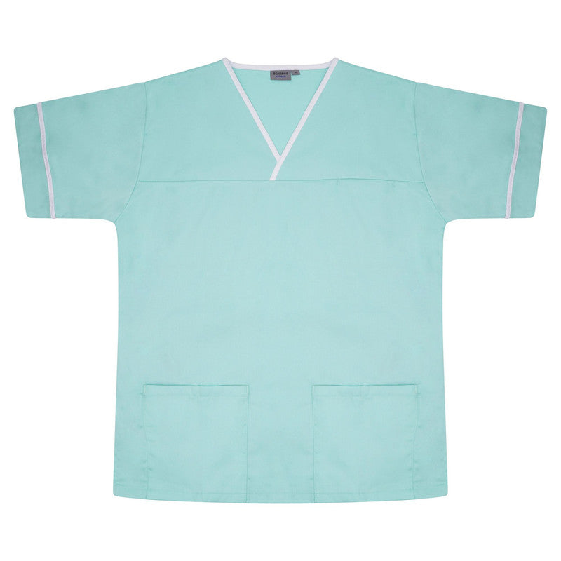 Eau di Nil/White Scrub Tunic With Trim