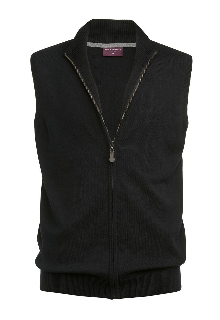 Lincoln Knitted Zip Gilet Black