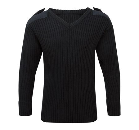 V-Neck Security Jumper Black