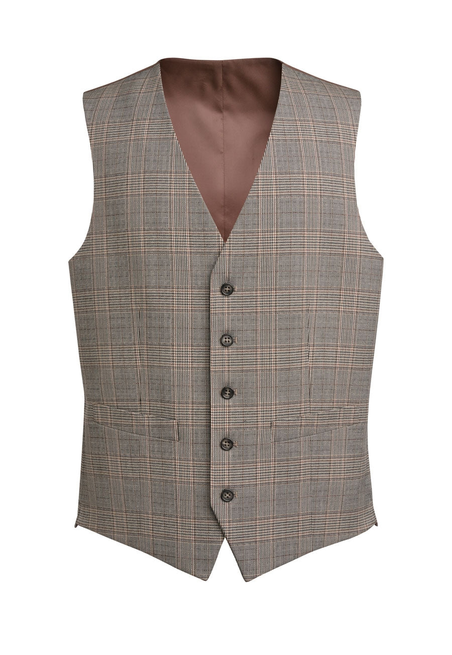 emilio waistcoat check pattern grey