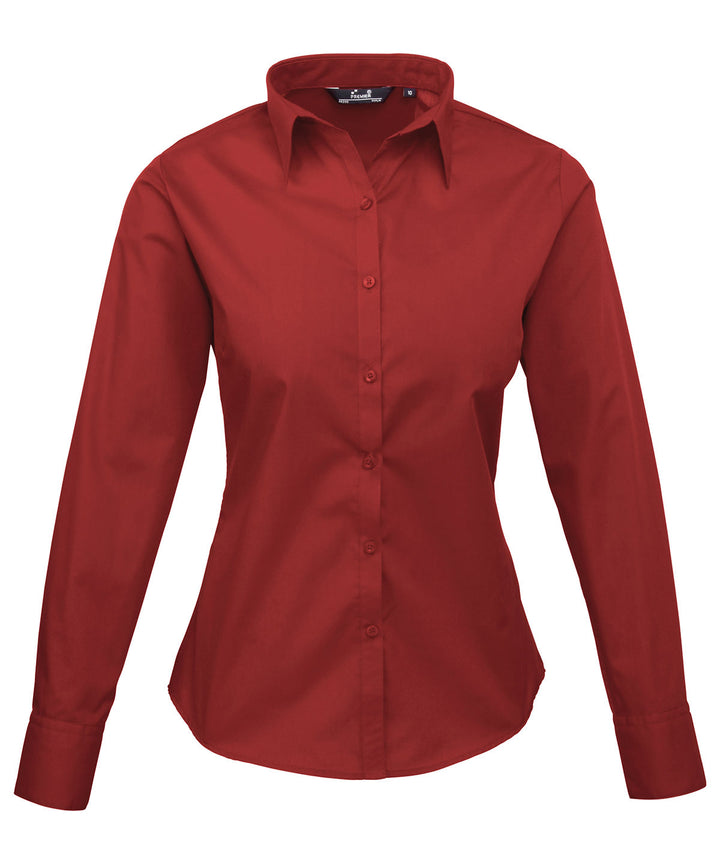 Women's poplin long sleeve blouse (Magenta)