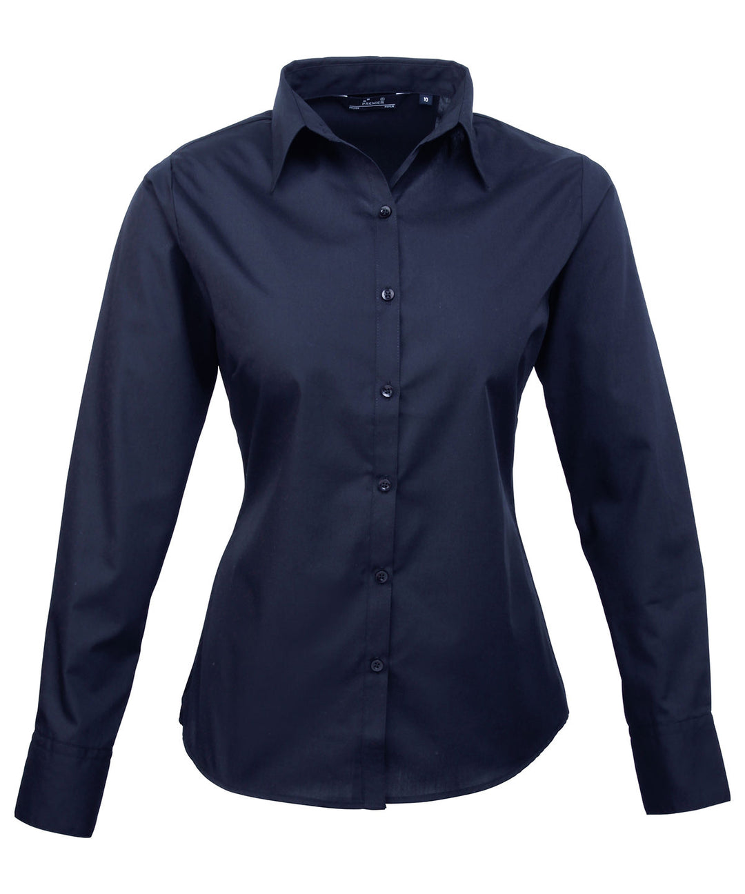 Women's poplin long sleeve blouse (Blue)