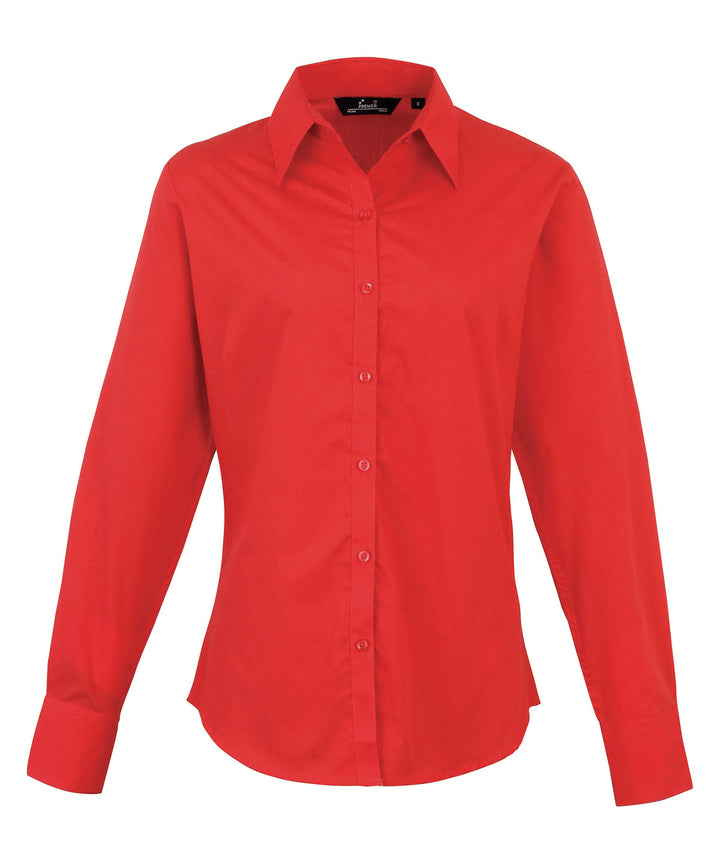 Women's poplin long sleeve blouse (Magenta)