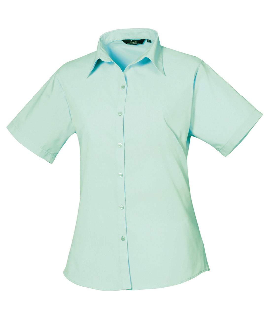Women's short sleeve poplin blouse (Green)