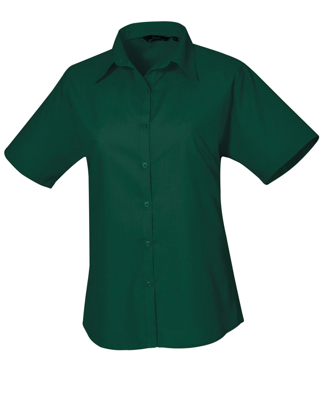Women's short sleeve poplin blouse (Green)