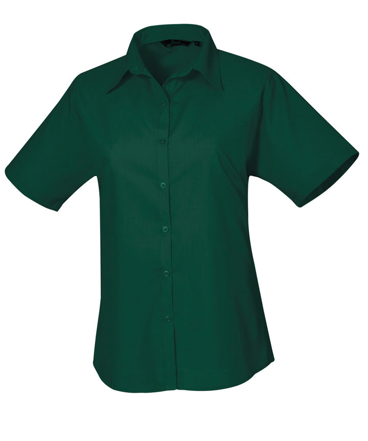 Women's short sleeve poplin blouse (Green)