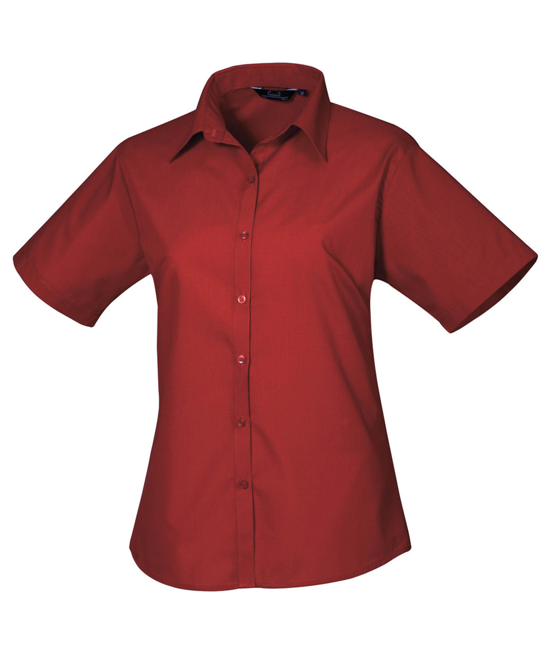 Women's short sleeve poplin blouse (Magenta)