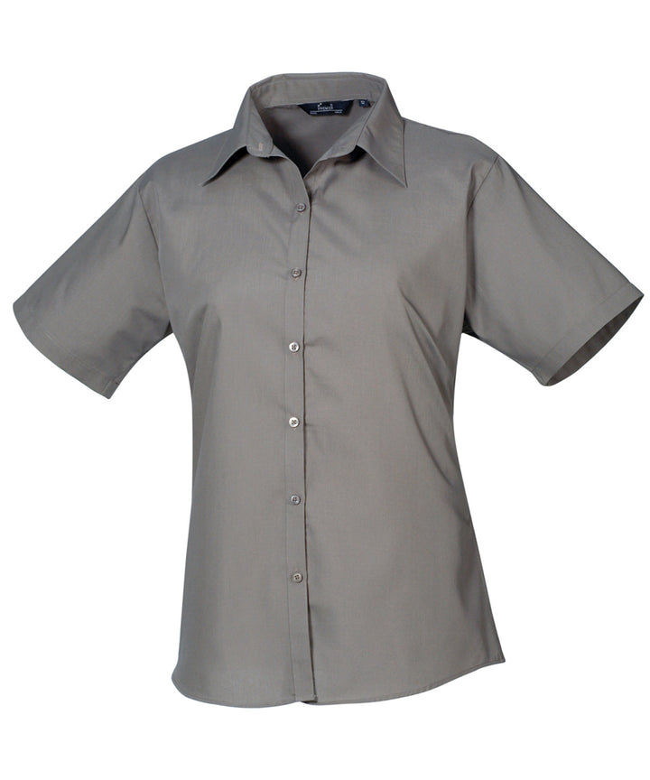 Women's short sleeve poplin blouse (Grey)