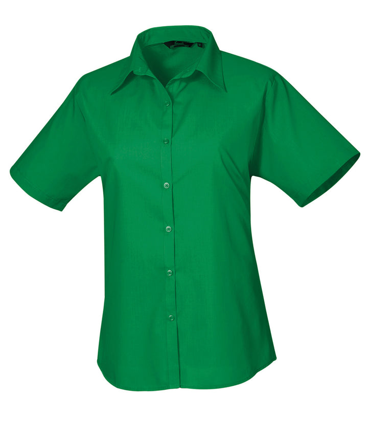 Women's short sleeve poplin blouse (Green)