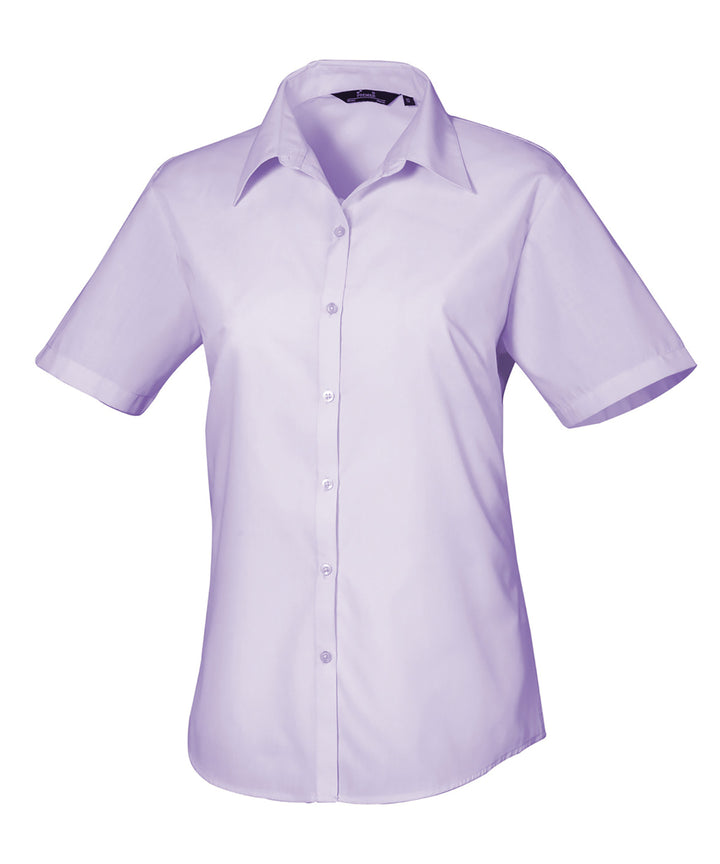Women's short sleeve poplin blouse (Magenta)