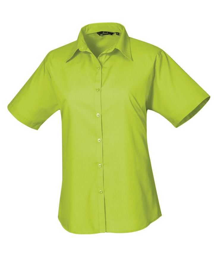 Women's short sleeve poplin blouse (Green)