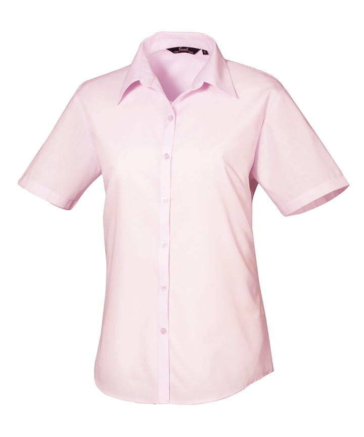 Women's short sleeve poplin blouse (Magenta)