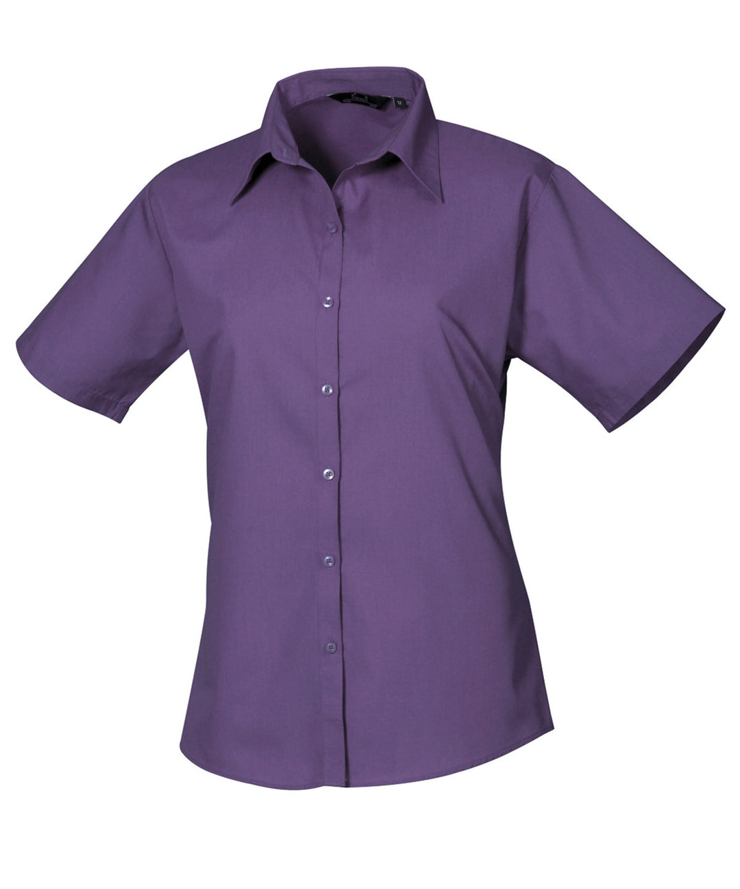 Women's short sleeve poplin blouse (Magenta)