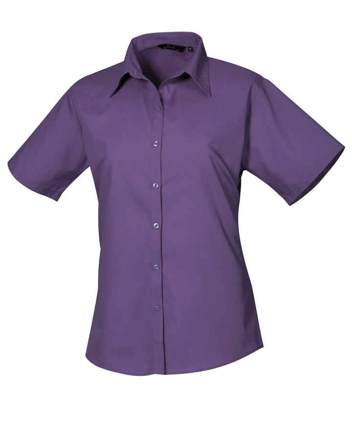 Women's short sleeve poplin blouse (Magenta)
