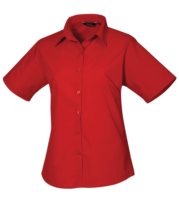 Women's short sleeve poplin blouse (Magenta)
