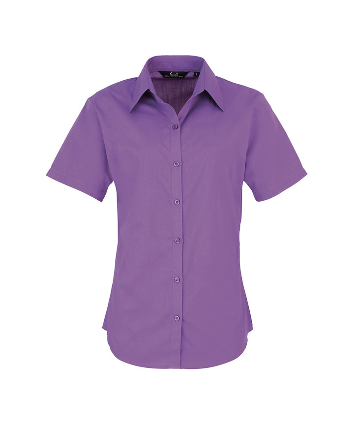 Women's short sleeve poplin blouse (Magenta)