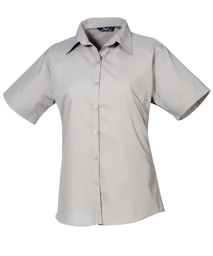 Women's short sleeve poplin blouse (Grey)