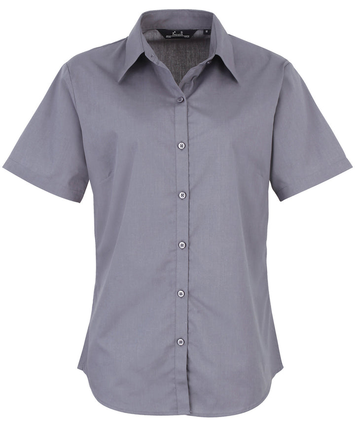 Women's short sleeve poplin blouse (Grey)