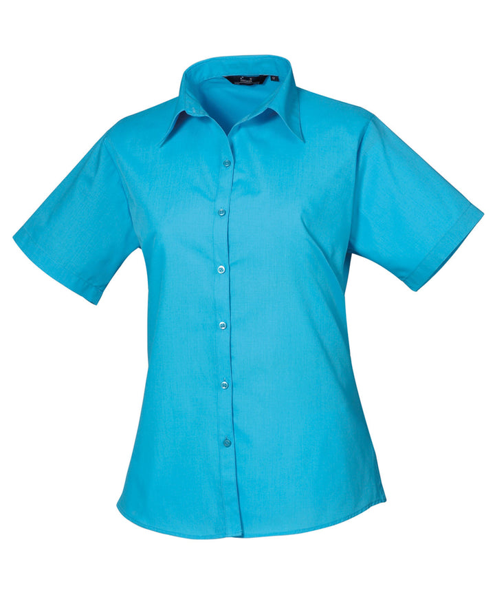 Women's short sleeve poplin blouse (Green)