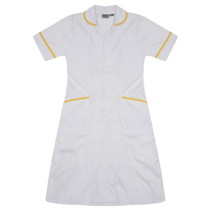 Ladies Dress - White/Yellow (Tall)