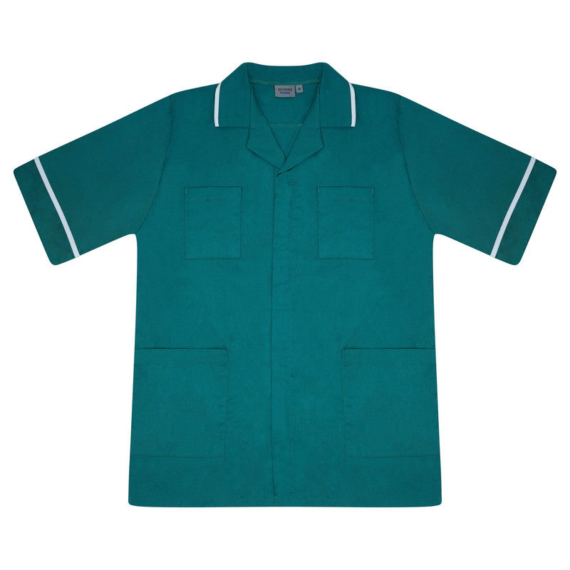 Classic Male Tunic in Bottle Green/White