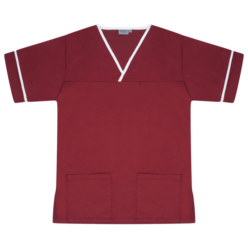 Maroon/White Scrub with Trim