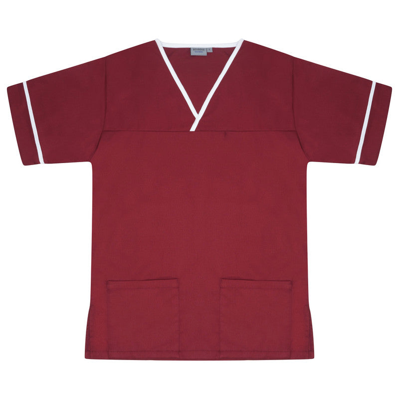 Maroon/White Scrub with Trim