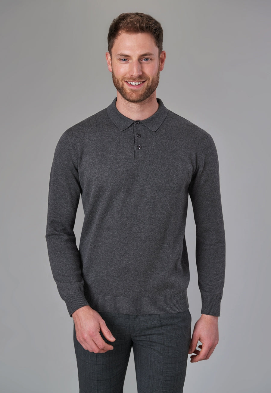 Casper Knit Polo Grey