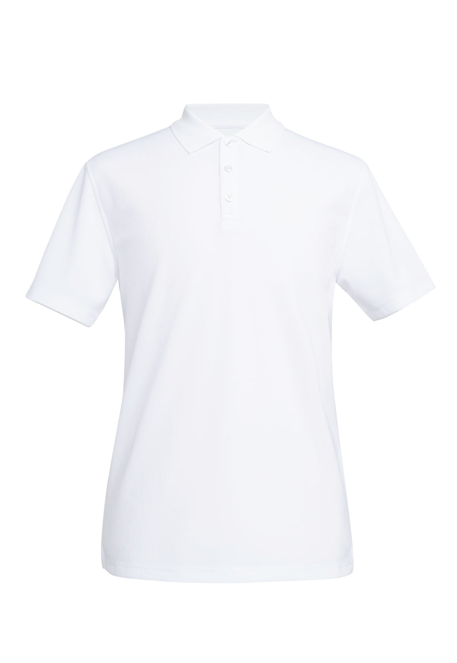 a white polo shirt on a white background