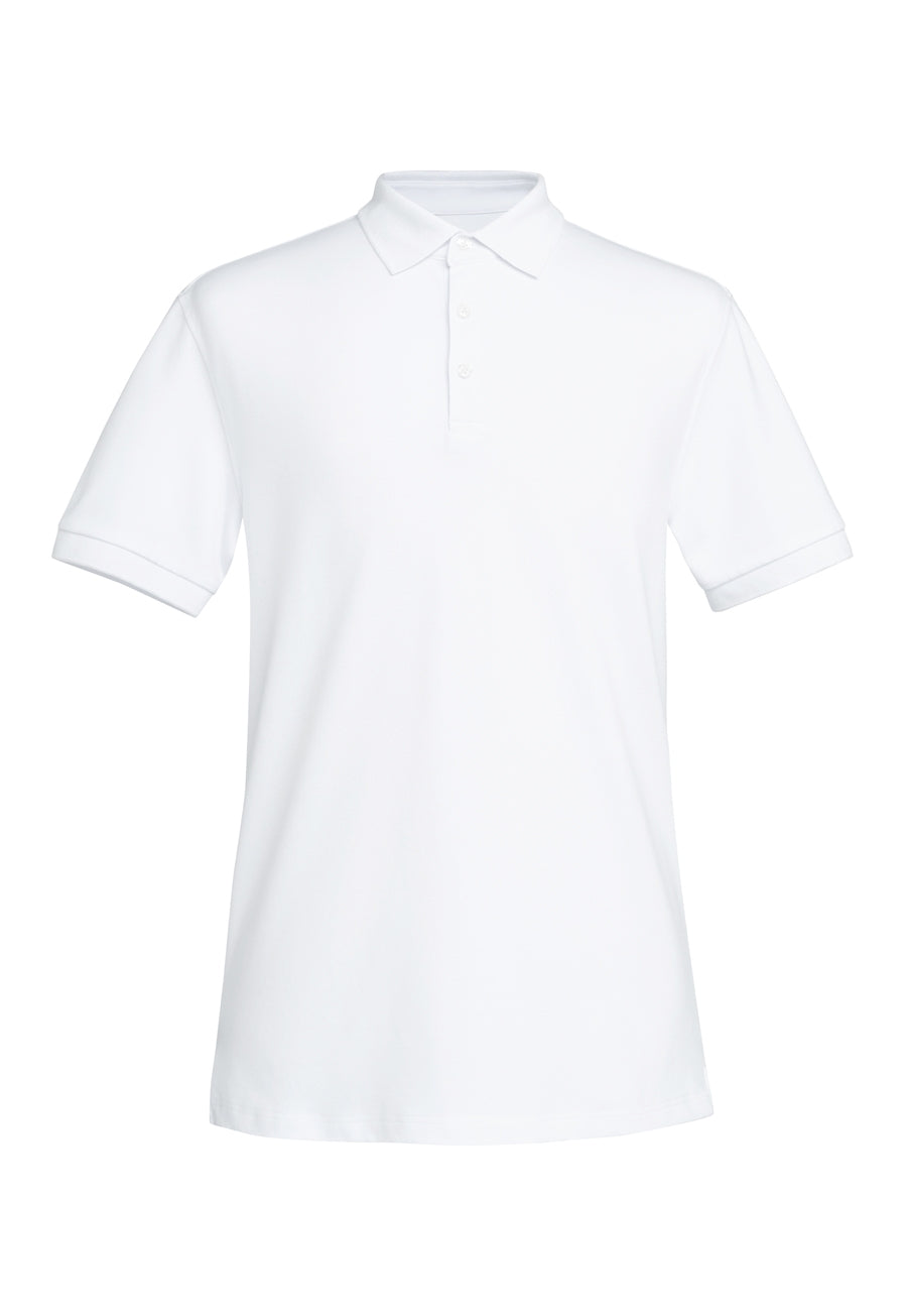 a white polo shirt on a white background