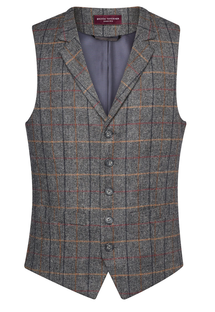 Memphis Men's Waistcoat charcoal pink